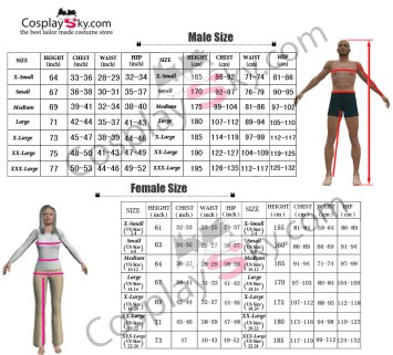 sizechart cosplaysky